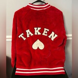 Forever 21 Varsity Red super soft Faux fur Teddy Coat‎ Like New !!